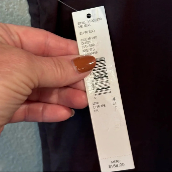 NWT Antonio Melani Havana Nights Dress in Espresso, size 4, Embroidered Beaded - Picture 5 of 13